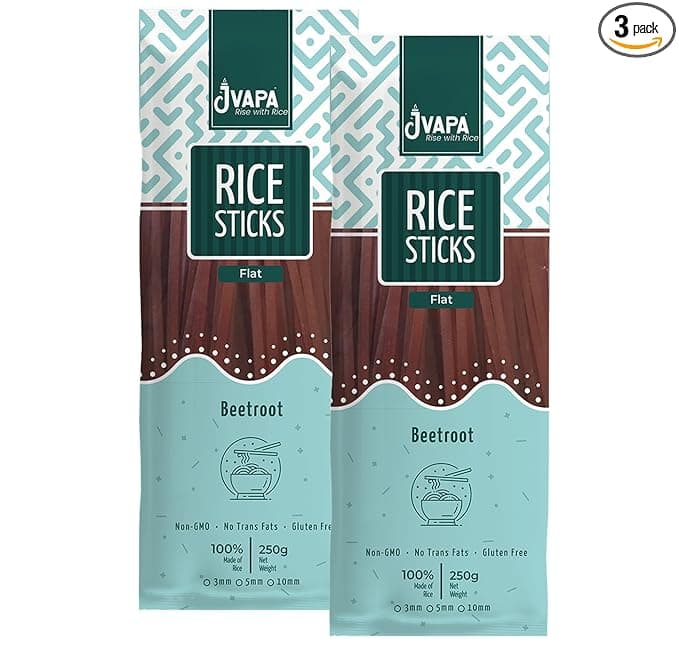 Jvapa Flat Rice Stick Noodles (Beetroot)