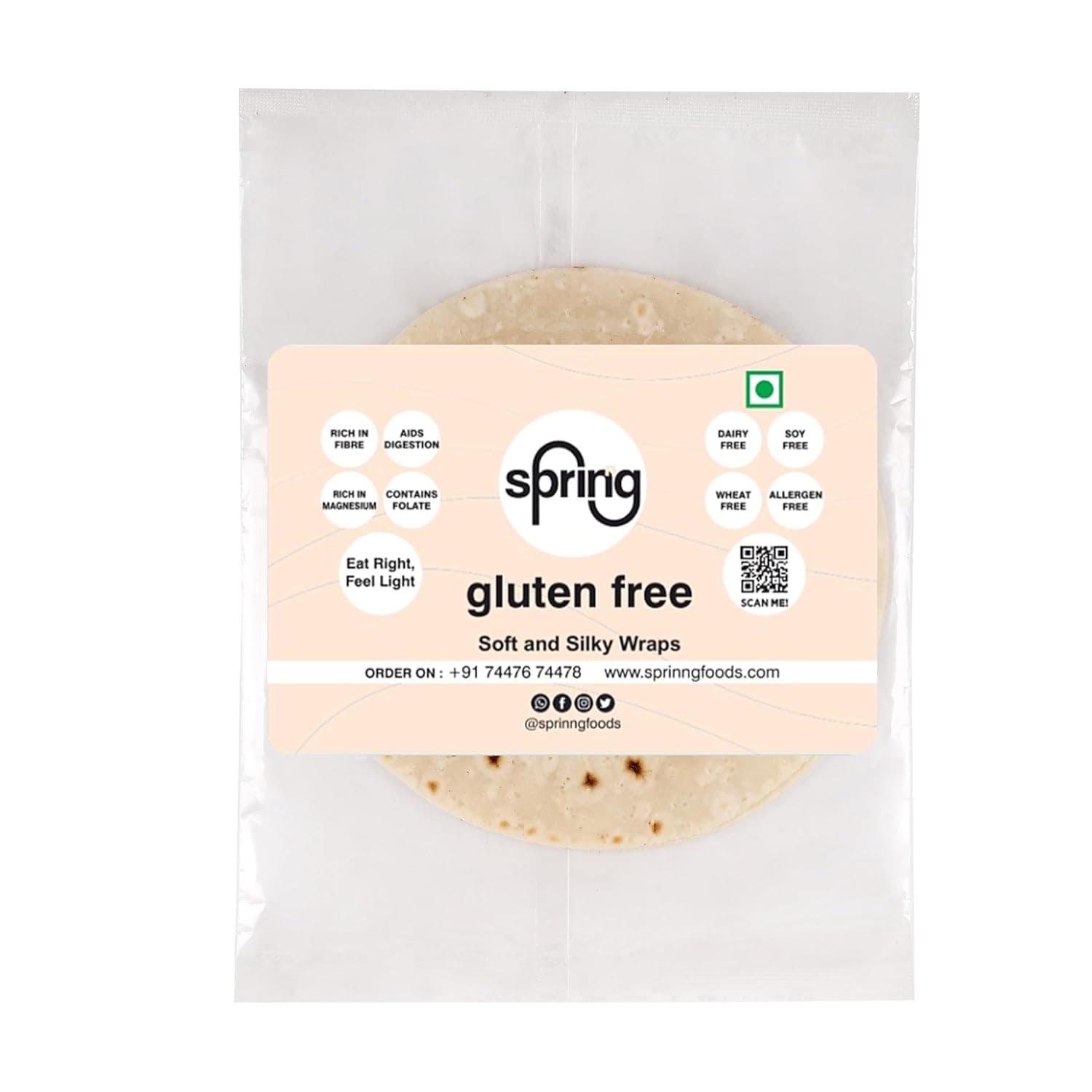 Sprinng Gluten Free Soft Plain Wraps